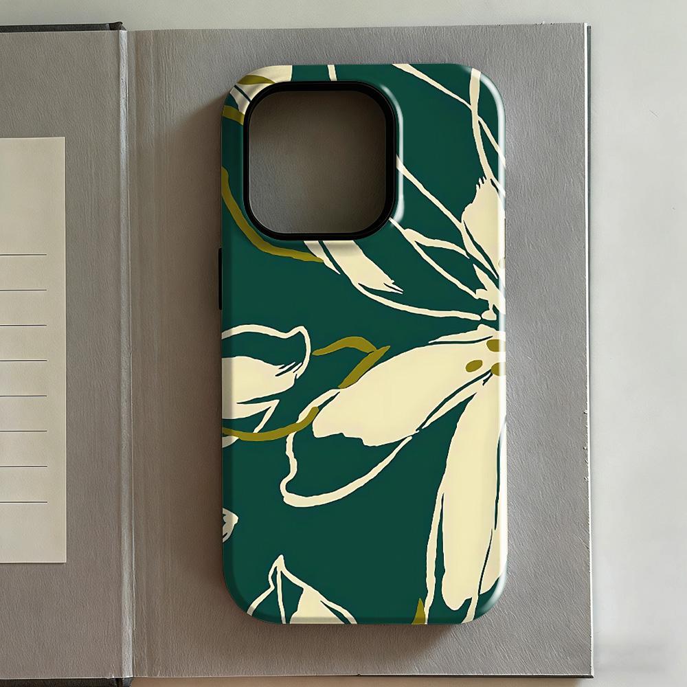 Чехол для телефона Clmj Art Flowers для iPhone 17 16e 16 15 14 13 12 11 X XS XR XSMAX 8 Air Pro Max Plus Роскошная двухслойная задняя крышка