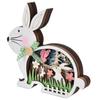 Wooden Easter Bunny Natural Boxwood Easter Wooden Rabbit with LED Lights Easter Rabbit Decor Warm Light Easter Bunny