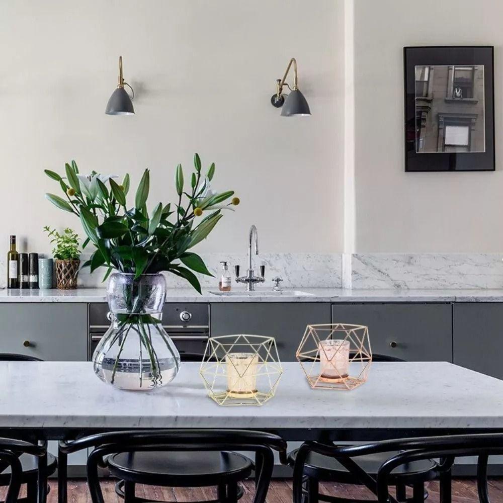 Металлический подсвечник полый держатель света новый многоугольный подсвечник рождественский