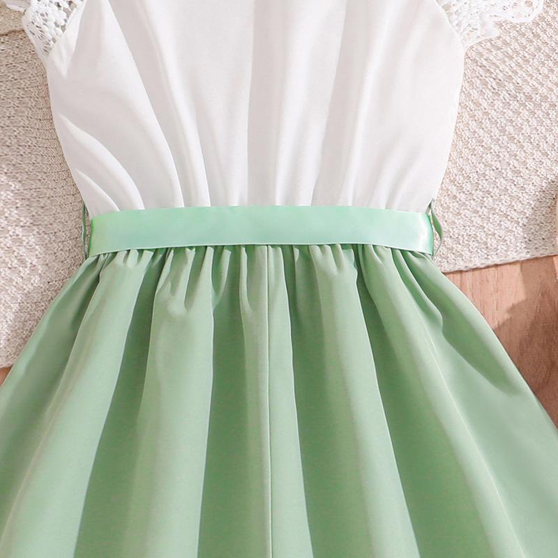 Платье принцессы для девочек, летнее детское модное однотонное платье без рукавов в стиле пэчворк