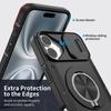 Case for iPhone 16 Plus - TPU+PC, Black, With Stand