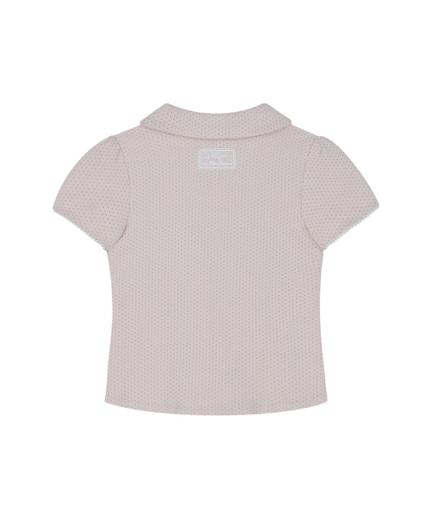 ILLIGO Dot Pintuck Collared Tee Pink