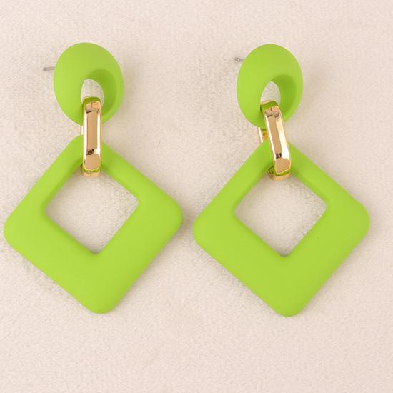 Pinkdudu 2024 Новые 12-цветные квадратные акриловые серьги-подвески, легкие роскошные многоцветные геометрические серьги для женщин, ювелирные изделия PD1488