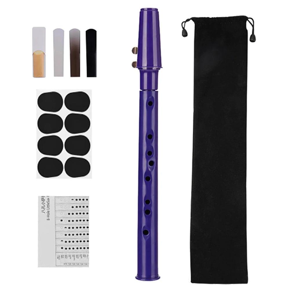 8-Hole Mini Pocket Saxophone with Accessories Portable Saxophone Instrument for Daily Practice Stage Performance