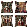 Christmas Decoration Pillowcase Nutcracker Princess Pattern Is Suitable for Home Room Living Room Sofa Cushion Cover