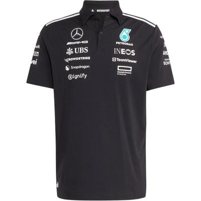 Мужская уличная футболка-поло Mercedes AMG Petronas Formula One Team черного/белого цвета JW5391