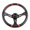 Universal 6 Bolt 350mm Deep Dish PVC Leather Carbon Fiber Steering Wheel