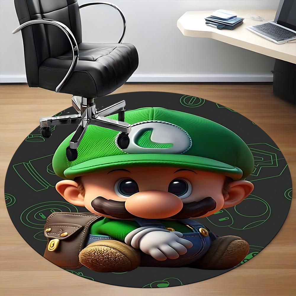 1pc Mario Office Round Area Rug, Under Office Chairs Bedroom Living Room Home Decor a1016257