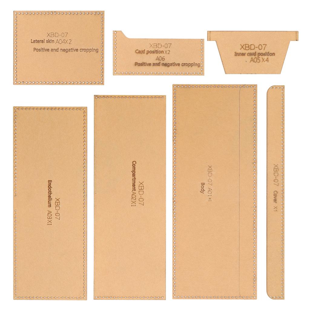 7 шт. акриловый шаблон кошелек для шитья кожаный багаж изготовление выкройки режущая форма XBD‑07