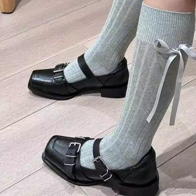 Модные туфли Мэри Джейн Женская обувь Модные офисные туфли на низком каблуке с квадратным носком Тонкие туфли Удобные уличные Туфли на высоком каблуке с ремешком и пряжкой