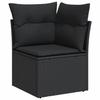 VidaXL Salon de Jardin avec Coussins 9 pcs, Canapés de Terrasse, Ensemble de Meubles de Patio, Mobilier d'Extérieur, Noir 3256069