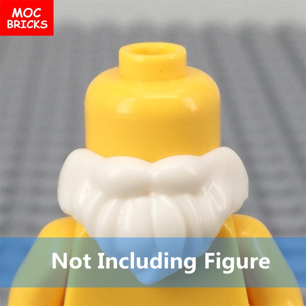 12 шт./лот Белый шлем с накидкой и бородой MOC Bricks, модель, фигурка 4 см, часть тела, маленькие развивающие строительные блоки, игрушки для мальчиков