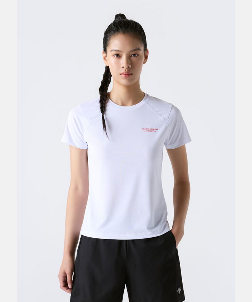 DESCENTE Женская беговая влагостойкая футболка с коротким рукавом Белая Sr322Rts72