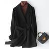 Women's Petite Double-Faced Wool Coat - Short, Small Fragrance Style for Autumn/Winter 2024