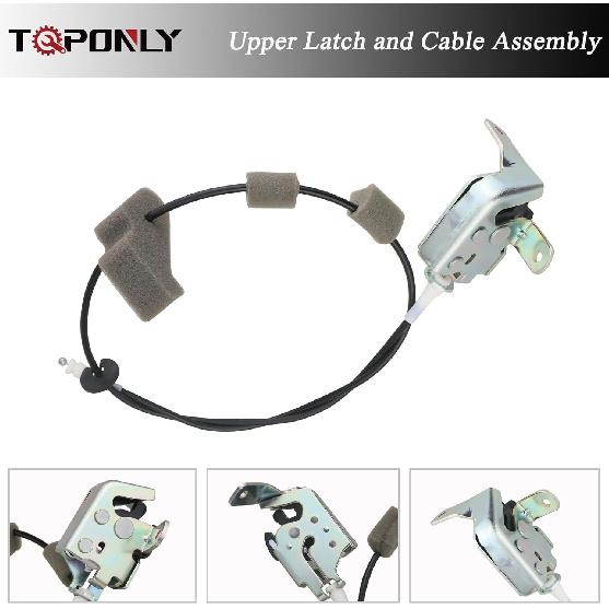 TQPONLY Rear Door Upper Latch and Cable Assembly Compatible with 1992-2019 Ford E150 E250 E350 Econoline Van Passenger Side Replaces AC2Z-15264A26-B
