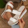 Fashion 2025 Vintage Wedge Heeled Woven Sandals Women Summer Plus Size Thick Sole Slippers Woman Comfort Lightweight Causal Slides Shoes