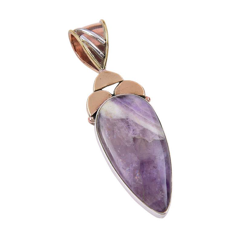 Подвеска из натурального камня Тиффани из стерлингового серебра 925 пробы в двухцветном исполнении 2 дюйма W6R80