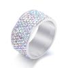 Мужское модное кольцо из титановой стали 12 мм со вставленными бриллиантами - Универсальный дизайн, 8 рядов бриллиантов