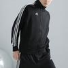 Adidas Three Stripe Color Block Logo Stand Collar Jacket And Straight Leg Pants Casual Sports Suit Men Suit Black White TR30JR-BW+TR30PR-BW