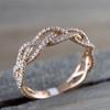 Women Ring Twisted Shape Rhinestones Jewelry Appearance Electroplated Finger Ring