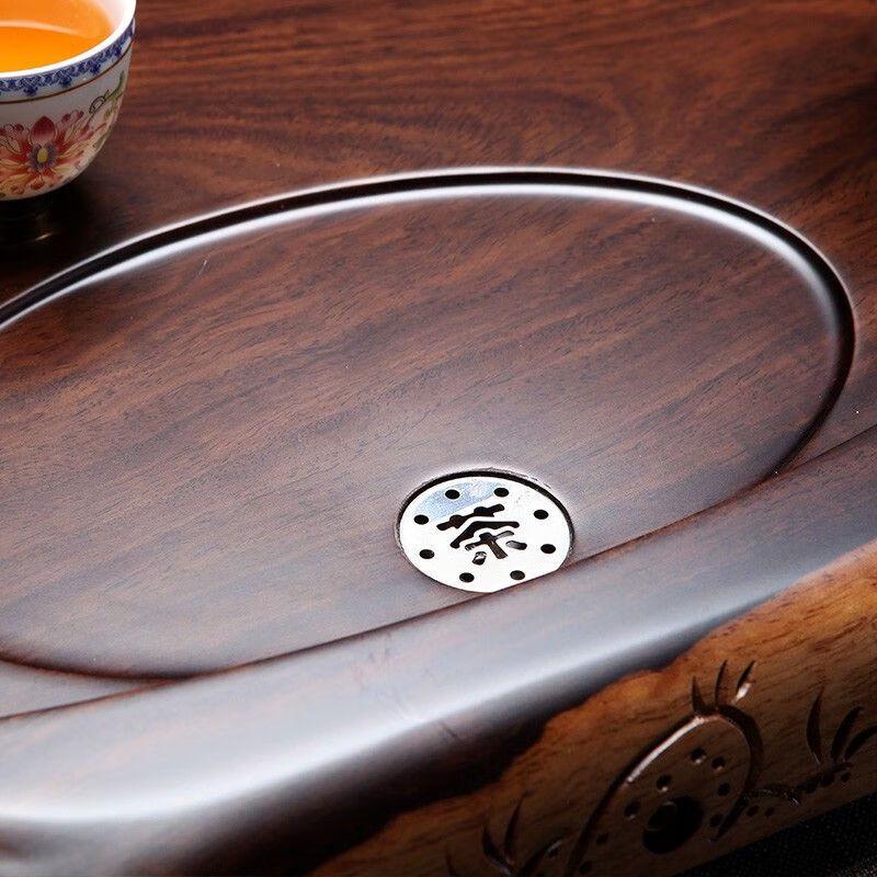 Solid Ebony Wood Drainage Tea Tray