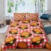 Hamburger Duvet Cover Meat Cheese Fast Food Theme Cartoon Hamburg Pattern Quilt Cover Bedroom Decoration for Children Boys Girls