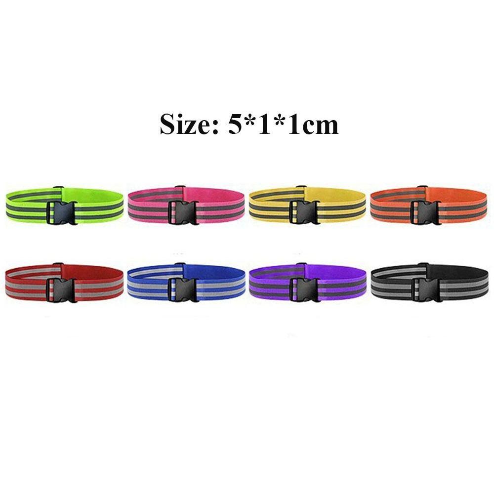 Waist Adjustable Reflective Waistband Belts 5*1*1cm Elastic Sport Safety Belts 8 Colors Running Cycling Waistband