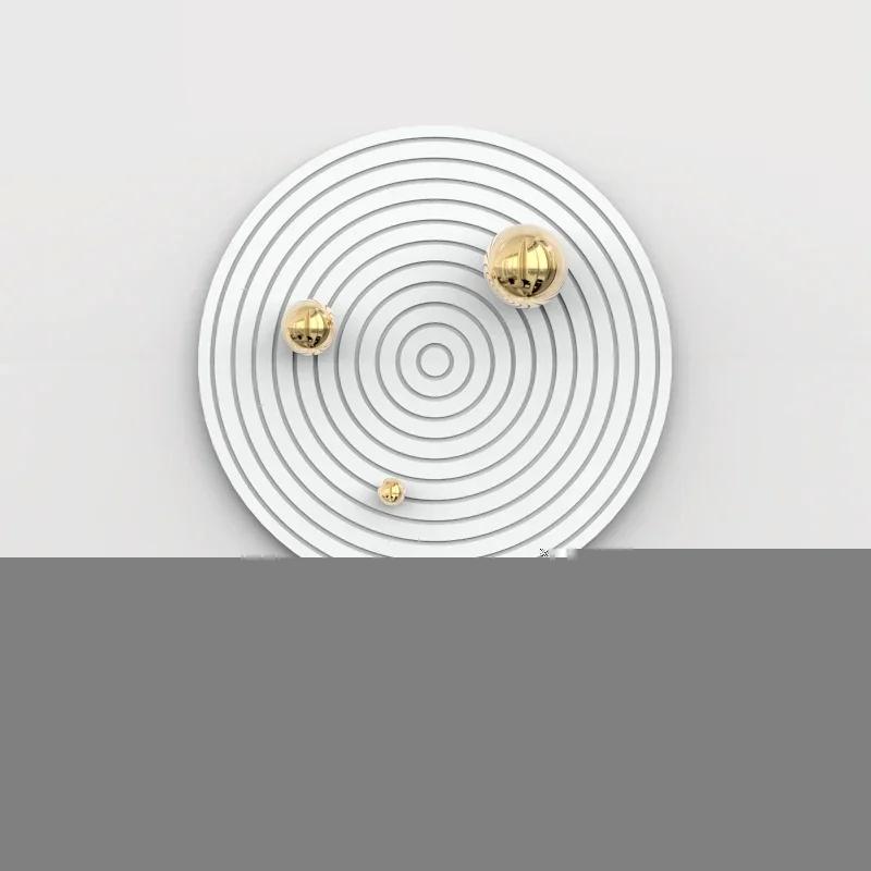 Круглая тарелка Золотой шар Настенное украшение Гостиная Спальня Декорация 3D Трехмерный кулон Планетная дорожка Прихожая