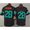 3rd Gen Dolphins 28 Black Embroidered Football Jersey Short Sleeve T-Shirt