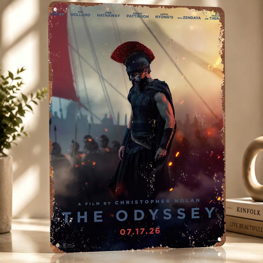 The Odyssey Christopher Nolan Movie D Texture Metal Poster Customized Wall Art Tin Sign Gift for Mancave Room Decoration Man