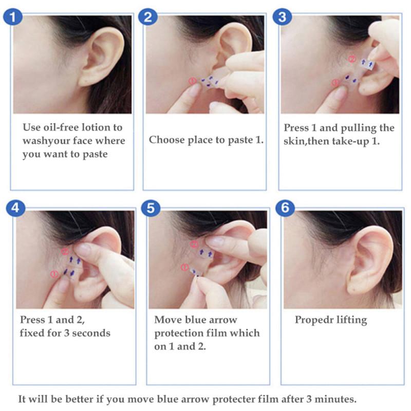 Водонепроницаемая клейкая лента для макияжа с V-образным вырезом, невидимая дышащая наклейка для подтяжки лица, подтягивающая подбородок
