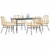 VidaXL Garden Dining Set Cushions 5pcs Brown Poly Rattan Glass, Outdoor Dining Set, Furniture of 3334460