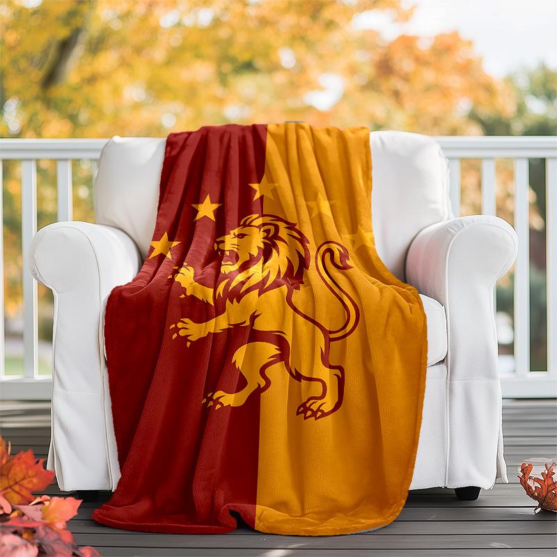 1pc GS Theme Blanket - Digital Print, Polyester, Cozy for All Seasons, Perfect for Outdoor, and Travel