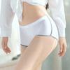 Women Underpants Smooth Ice Silk Solid Color Mid Waist Moisture-wicking Slim Fit High Elasticity Daily Wear Lady Boxers