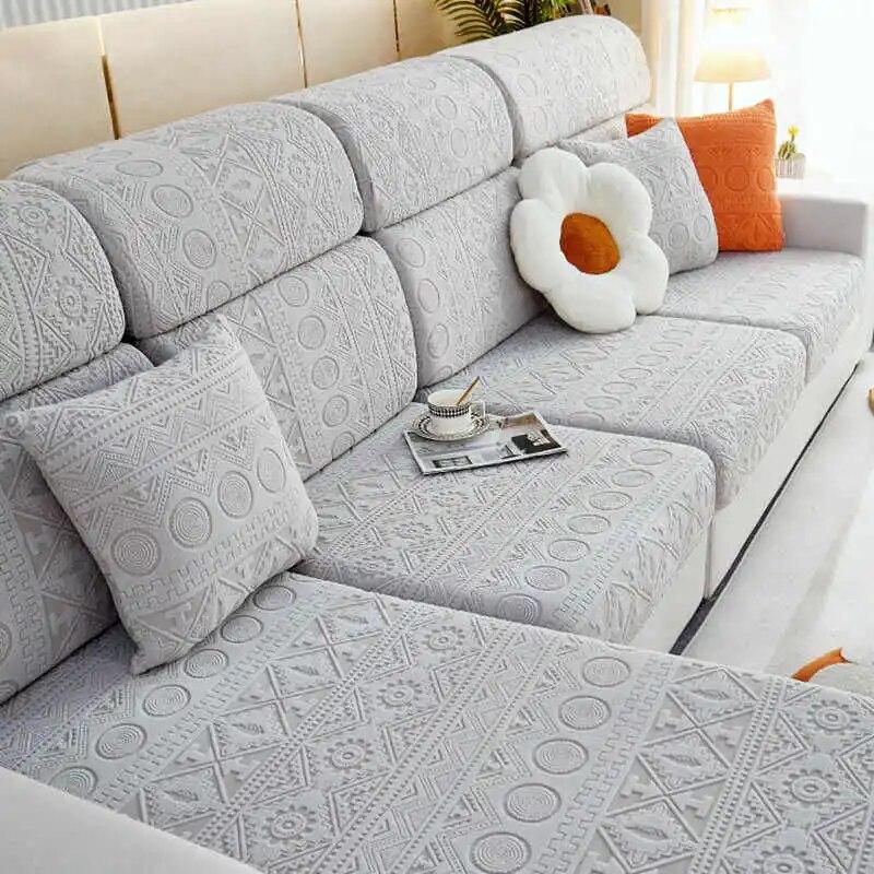Эластичный регулируемый нескользящий чехол для диванной подушки, жаккардовые флисовые чехлы для углового дивана L-образной формы