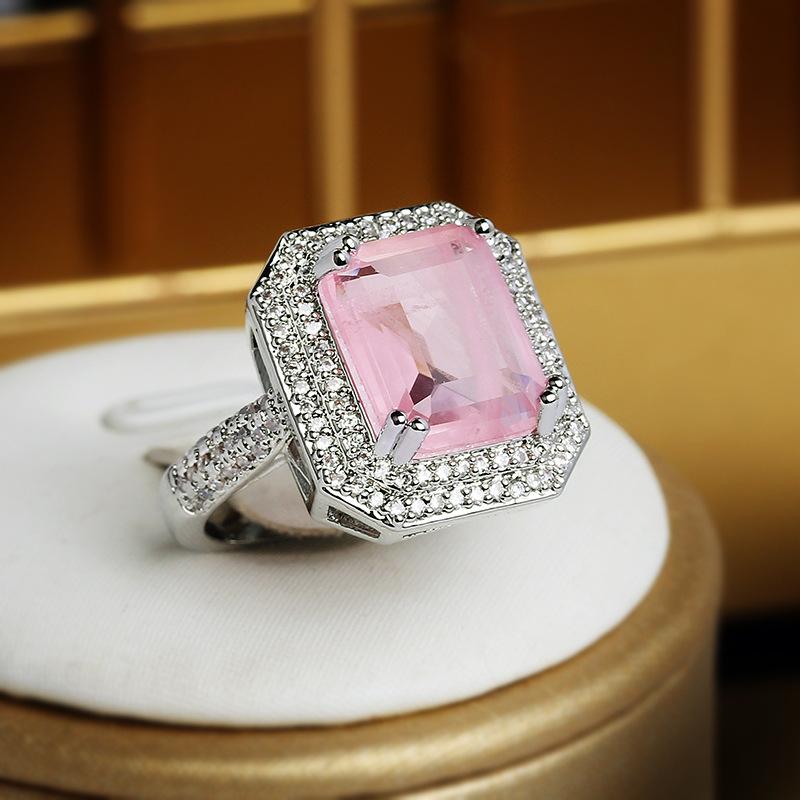 Кольцо с параибой Розовое/голубое/зеленое циркониевое кольцо для женщин Высококачественная праздничная бижутерия Обручальное кольцо Подарок на годовщину Ювелирные изделия для женщин