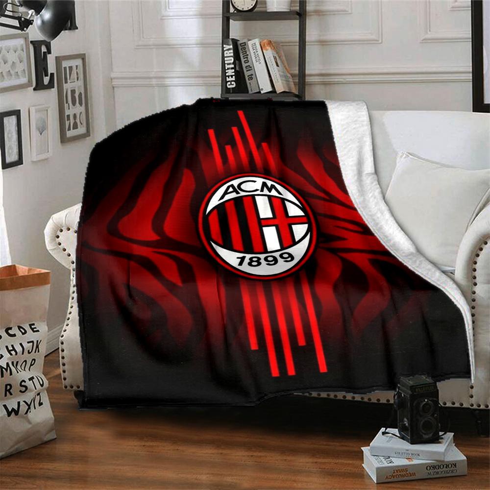 AC Milan Print Flannel Blanket High Quality Warm Comfortable Cover for All Seasons Perfect for Gifts Home Decor