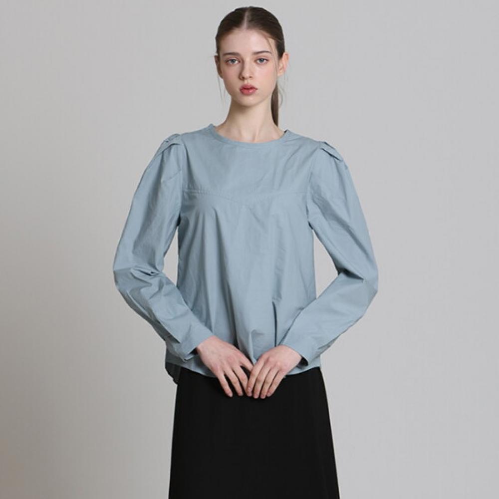 Leshop Round Neck Ruffled Sleeve Blouse