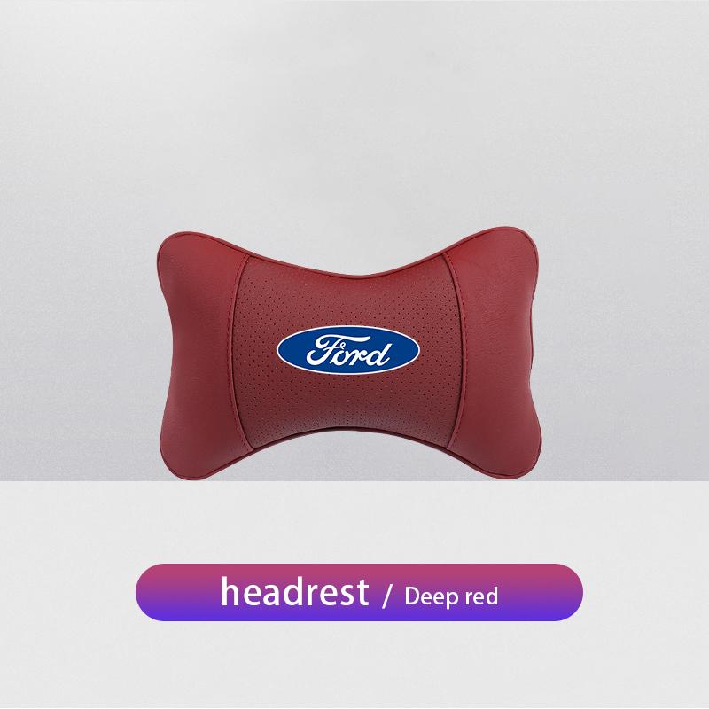 1Pcs Car Seat Memory Foam Headrest Auto Logo Neck Pillow For Ford S MAX Ranger Focus Fiesta Mondeo Kuga Mustang Escort KA C-Max