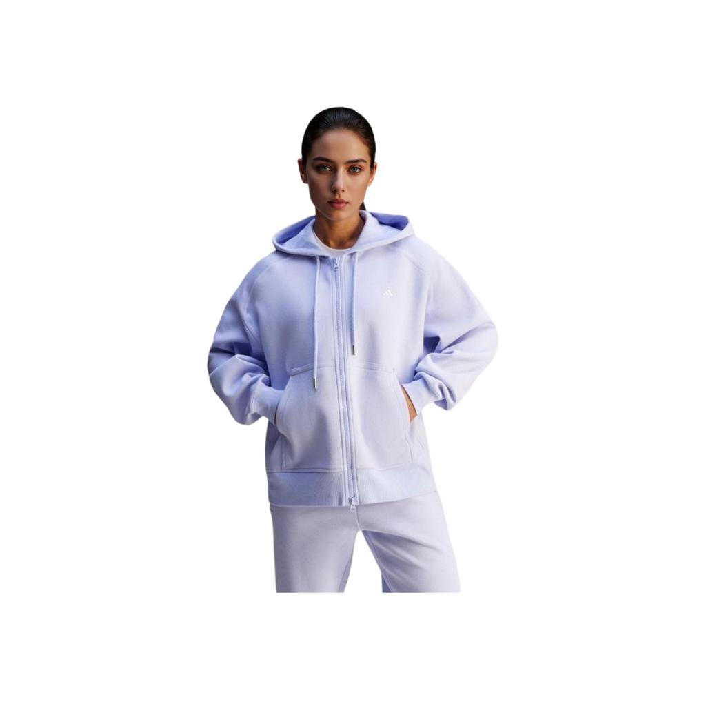 adidas X Stella McCartney свободный крой двусторонний трикотажный спортивный свитер с капюшоном женские куртки светло-фиолетовый JN0226