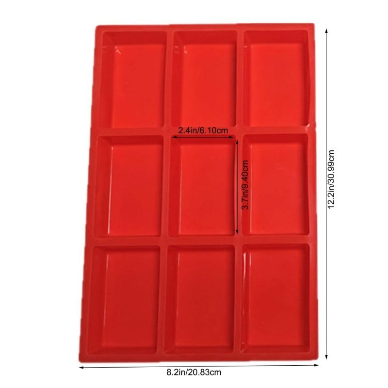 9 Cavity Rectangular Silicone Cake Molds for Baking Enthusiasts Space Saving Design Easy Releases Perfect Dessert