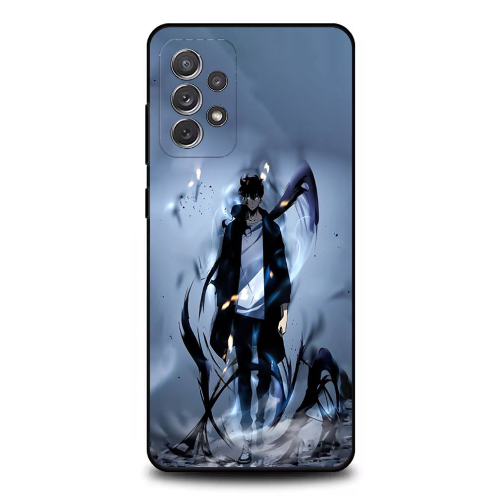 Аниме Чехол для телефона Solo L-Leveling для Samsung S25, S24, S21, S22, S23, S30, Ultra, S20, Plus, Fe, Lite, Note, 10, 9, 5G Черный
