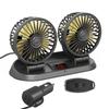 Portable 12V Dual Head Car Cooling Fan, 360° Rotating, with Temperature Display