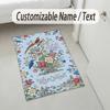 Floral Birds Artwork Theme Soft Crystal Velvet Rug Custom Name & Text Print Non Slip Floor Rug for Bedroom Living Room