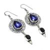 Натуральный танзанитовый кварц, шпинель 925 стерлинговое серебро ювелирные серьги 2,56" G8h35