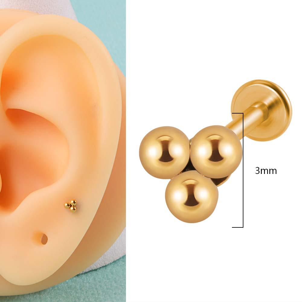 Титан G23 и сталь 16G Кольцо для губы-треугольника с драгоценным камнем CZ, серьга-кристальный кластер