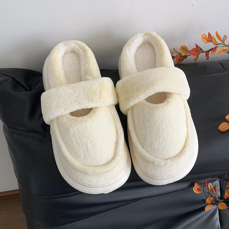 Легкие повседневные хлопковые туфли для города, с круглым носком, на платформе, шлепанцы женские 2025 осень-зима, новые, увеличивающие рост, универсальные туфли Мао Мао