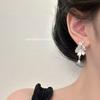 Elegant Zircon Sparkle Flower Pendant Stud Earrings for Women