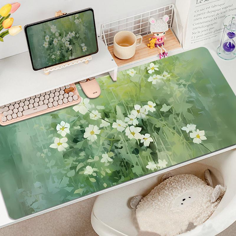 Creative Watercolor Mouse Pad Oversized Oil Painting Green Fresh Eye Protection Girls Laptop Table Mat