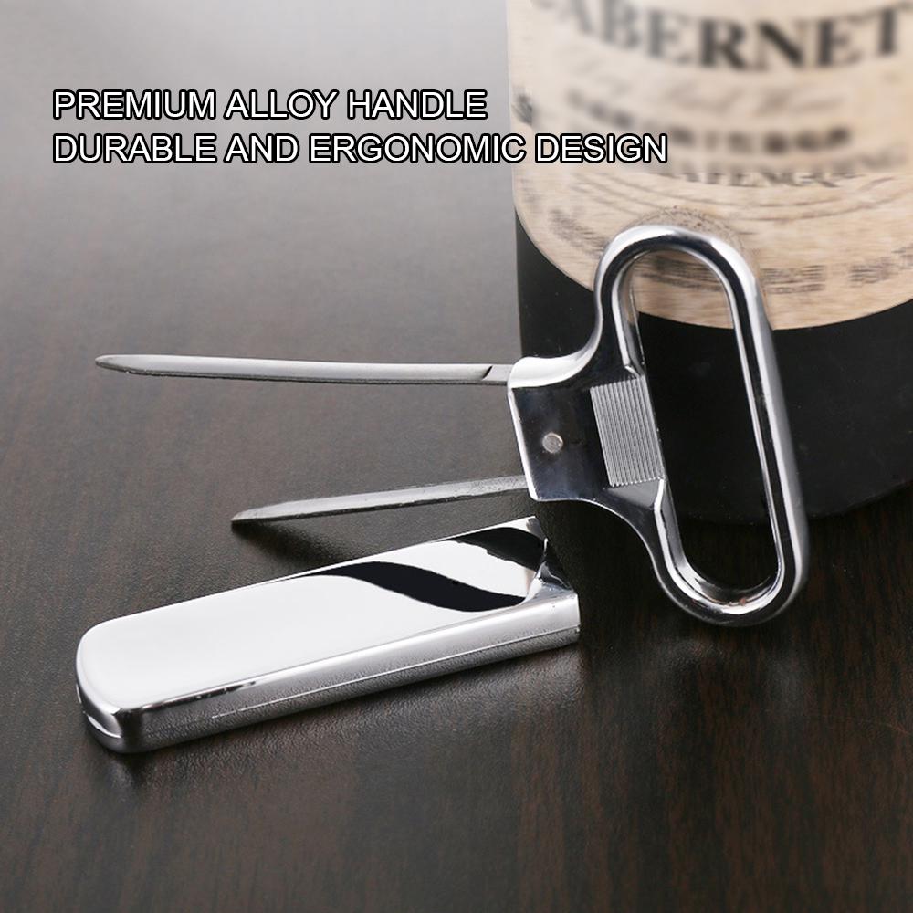 Two-Prong Cork Puller with Cover Wine Opener Cork Bottle Opener Stainless Steel Corkscrew for Vintage Wine Bottle Opening